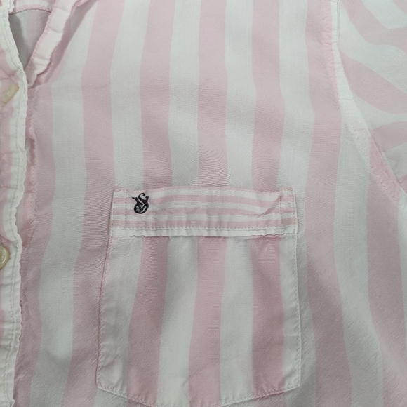 Victoria’s Secret Logo Embroidered Pink Striped PJ Set Size Small - Picture 4 of 11